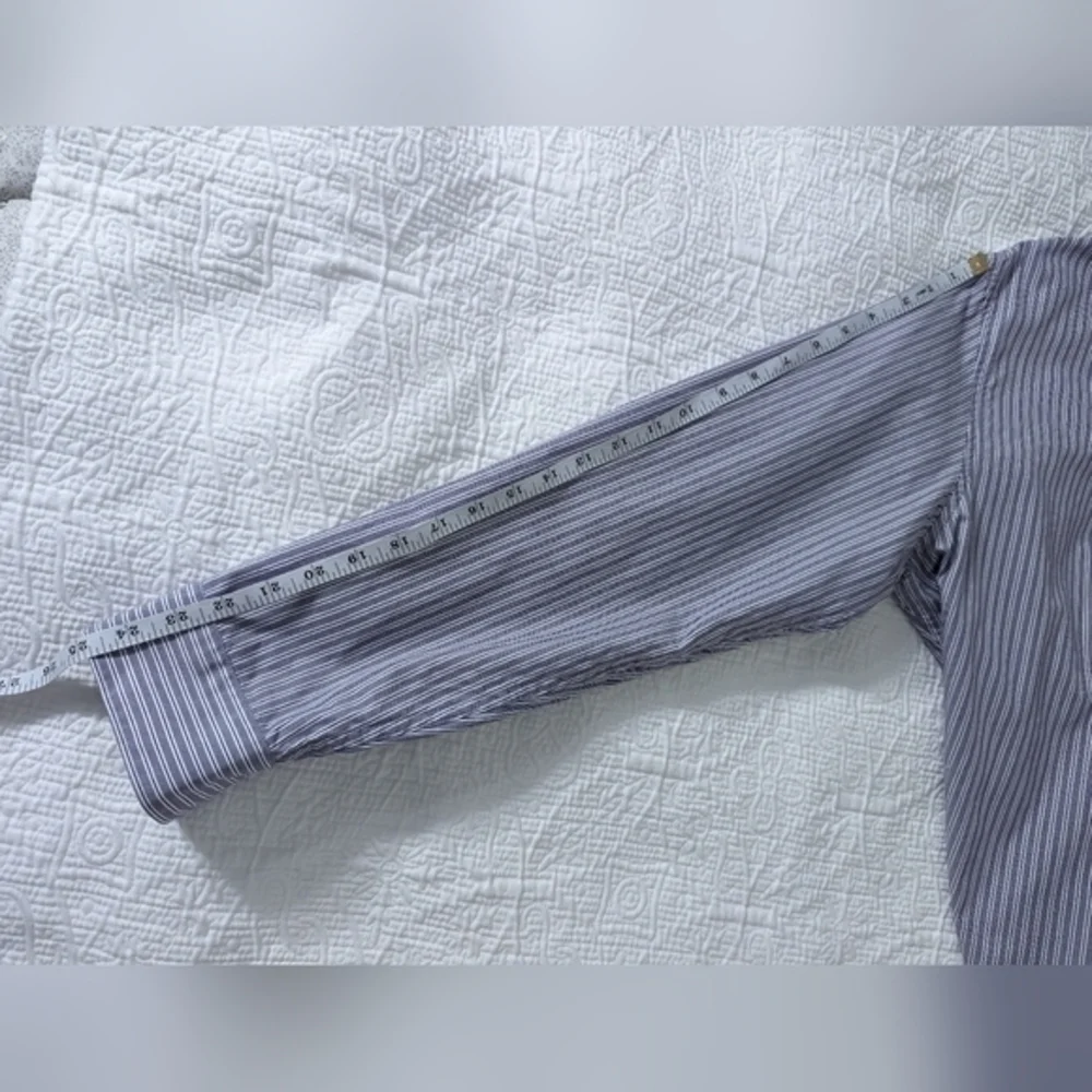 Apt.9 Men's Dress Shirt, Purple/White Stripe, Long‎ Sleeve, Cotton Size M